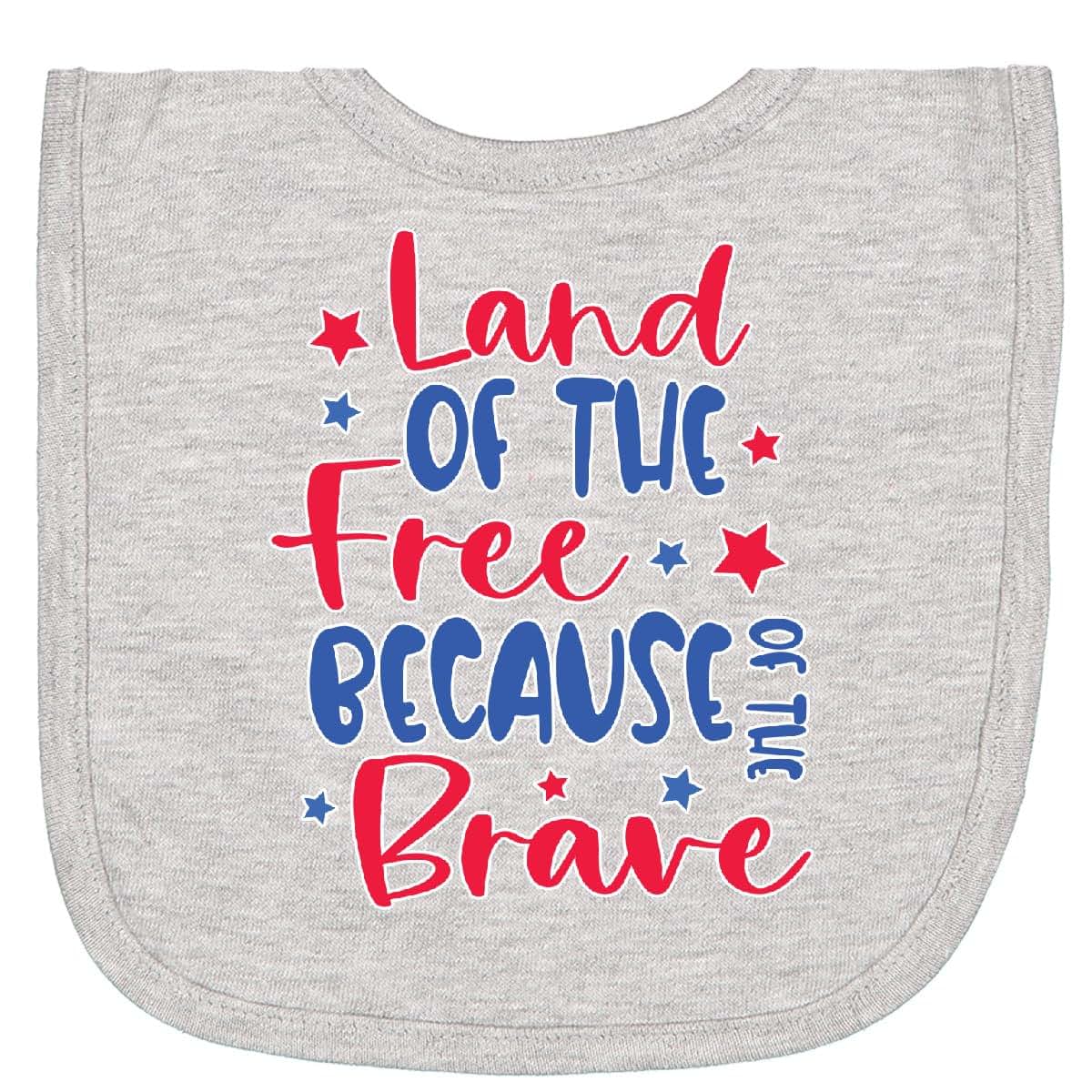 Inktastic Memorial Day Land of the Free Because of the Brave Newborn Bib