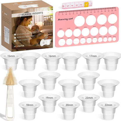 Mompmuir Flange Inserts Sizing Kit, 16PCS for 24mm Breast Pumps