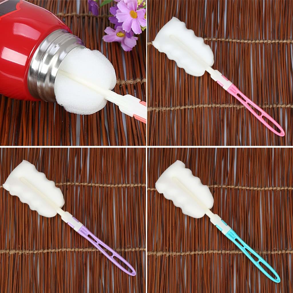 ljhnba Removable Sponge Baby Cup Bottle Brush with Handle