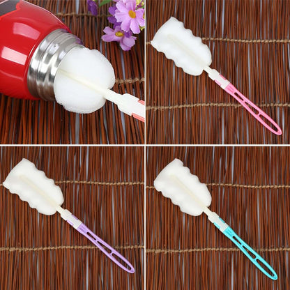 ljhnba Removable Sponge Baby Cup Bottle Brush with Handle