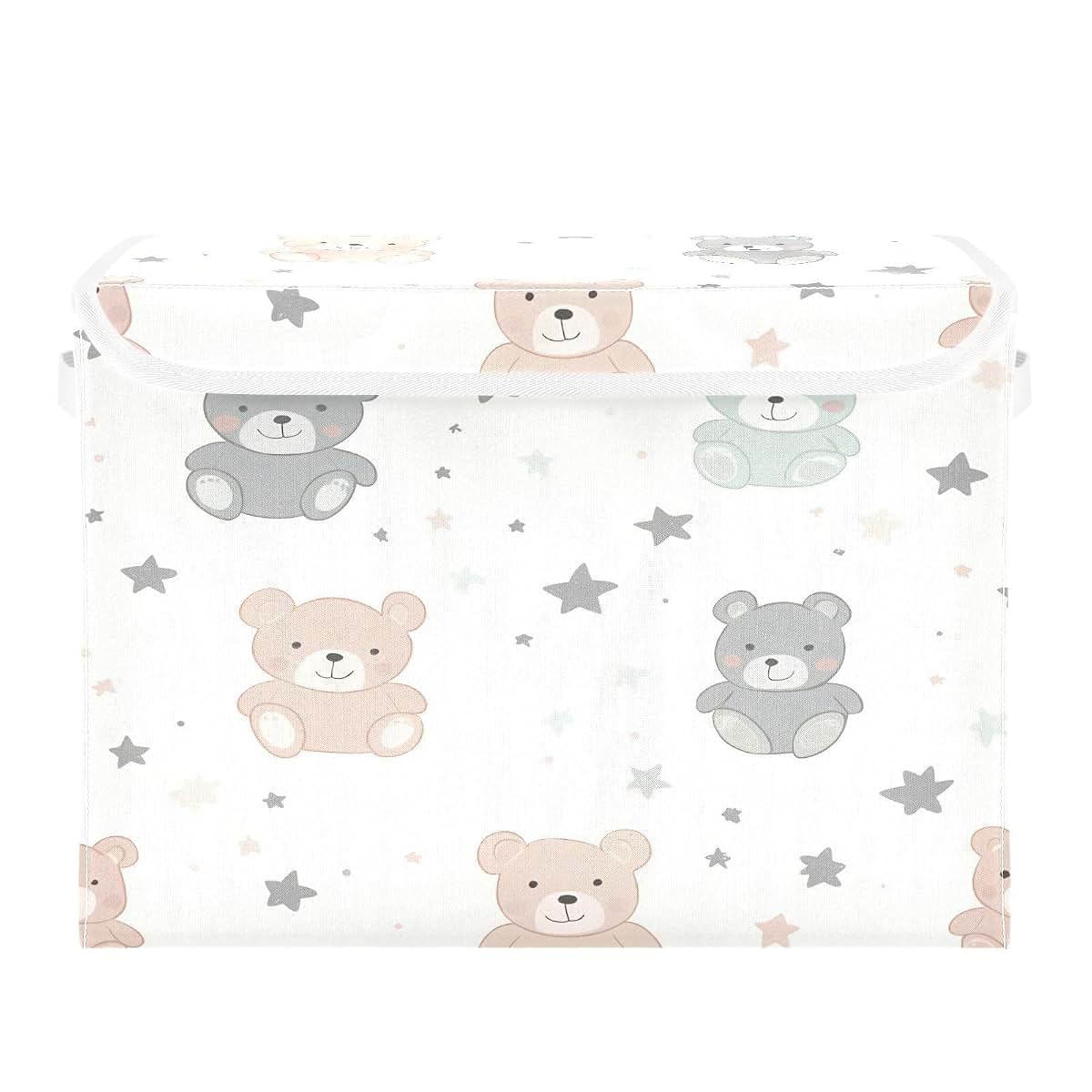 Storage Bins with Lid & Handles for Nursery Organization