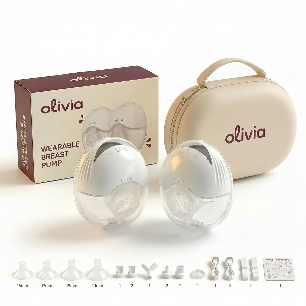 Olivia Wearable Breast Pump Olivia by Lolafo Wearable Electric Breast Pump, Hands-Free Portable Breast Pump for