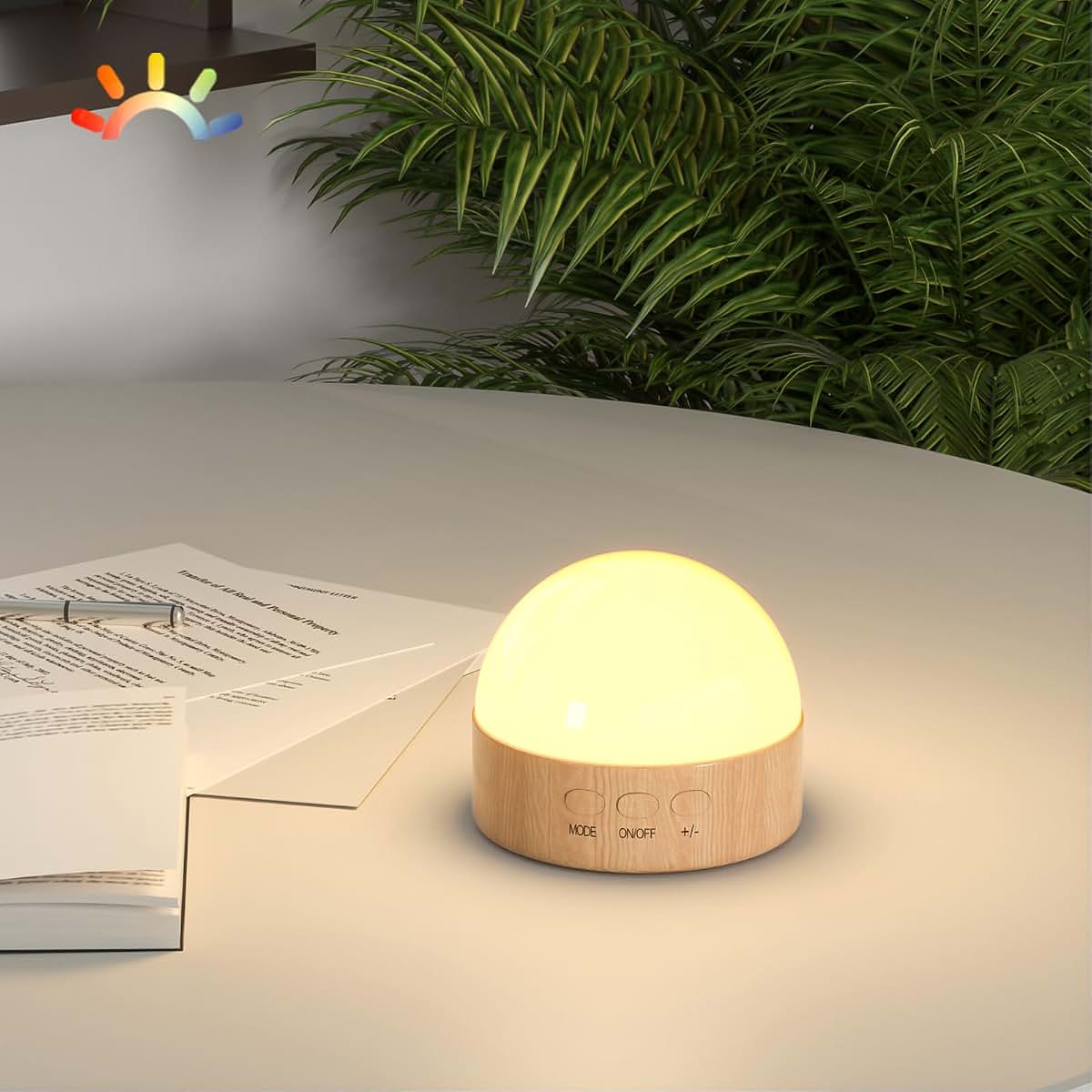 Kintion Portable Night Light, Rechargeable Dimmable 8 Color LED Lamp