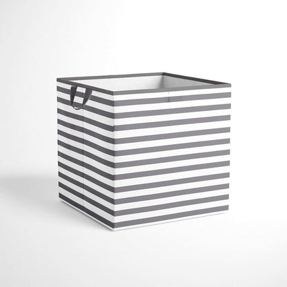 Bacati Pin Stripes Grey White Kids Storage Small Tote