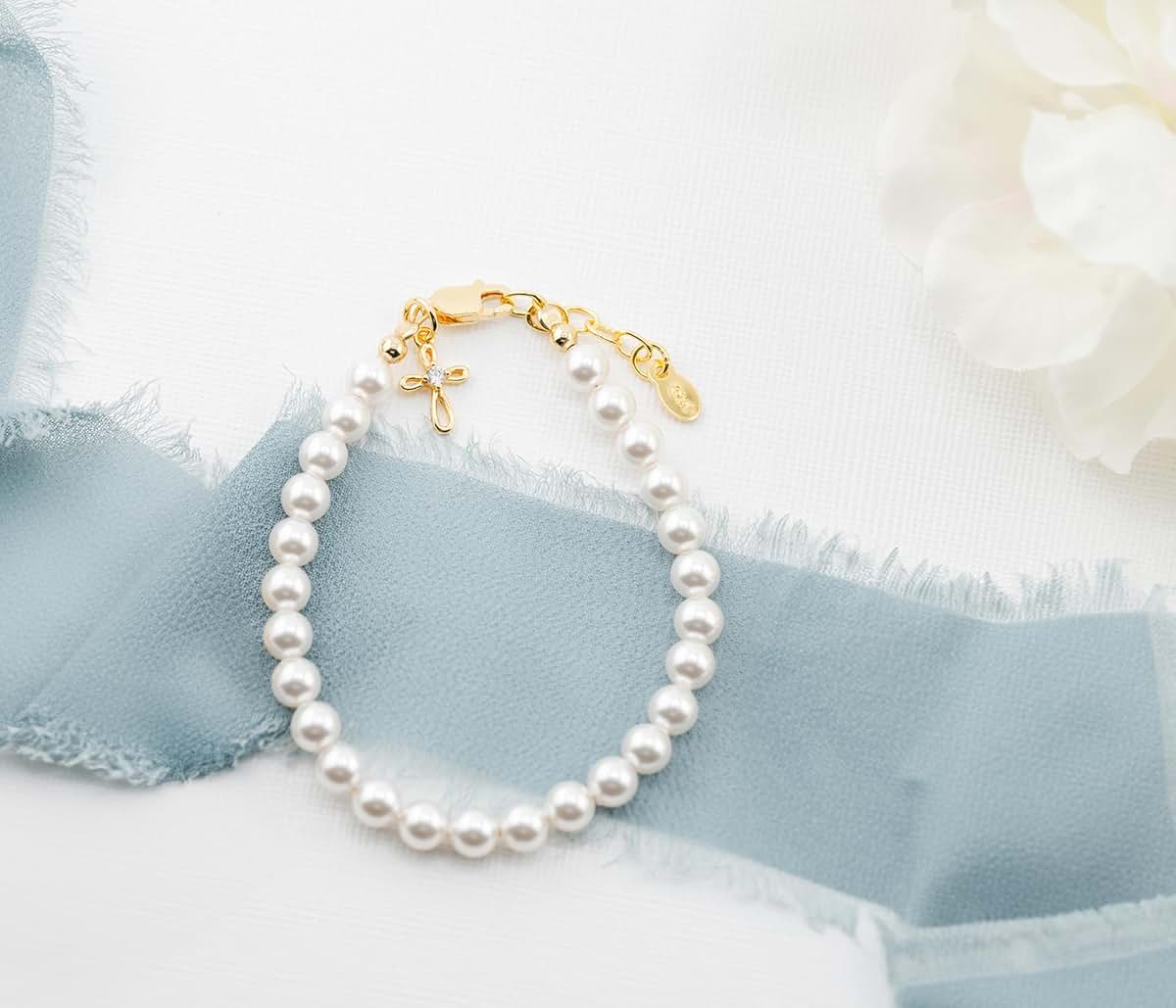 Cherished Moments Pearl Bracelet in 14K Gold-Plated or Sterling Silver