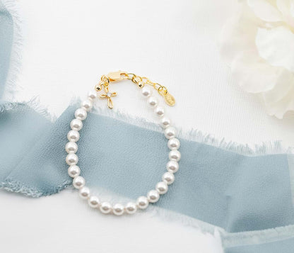 Cherished Moments Pearl Bracelet in 14K Gold-Plated or Sterling Silver