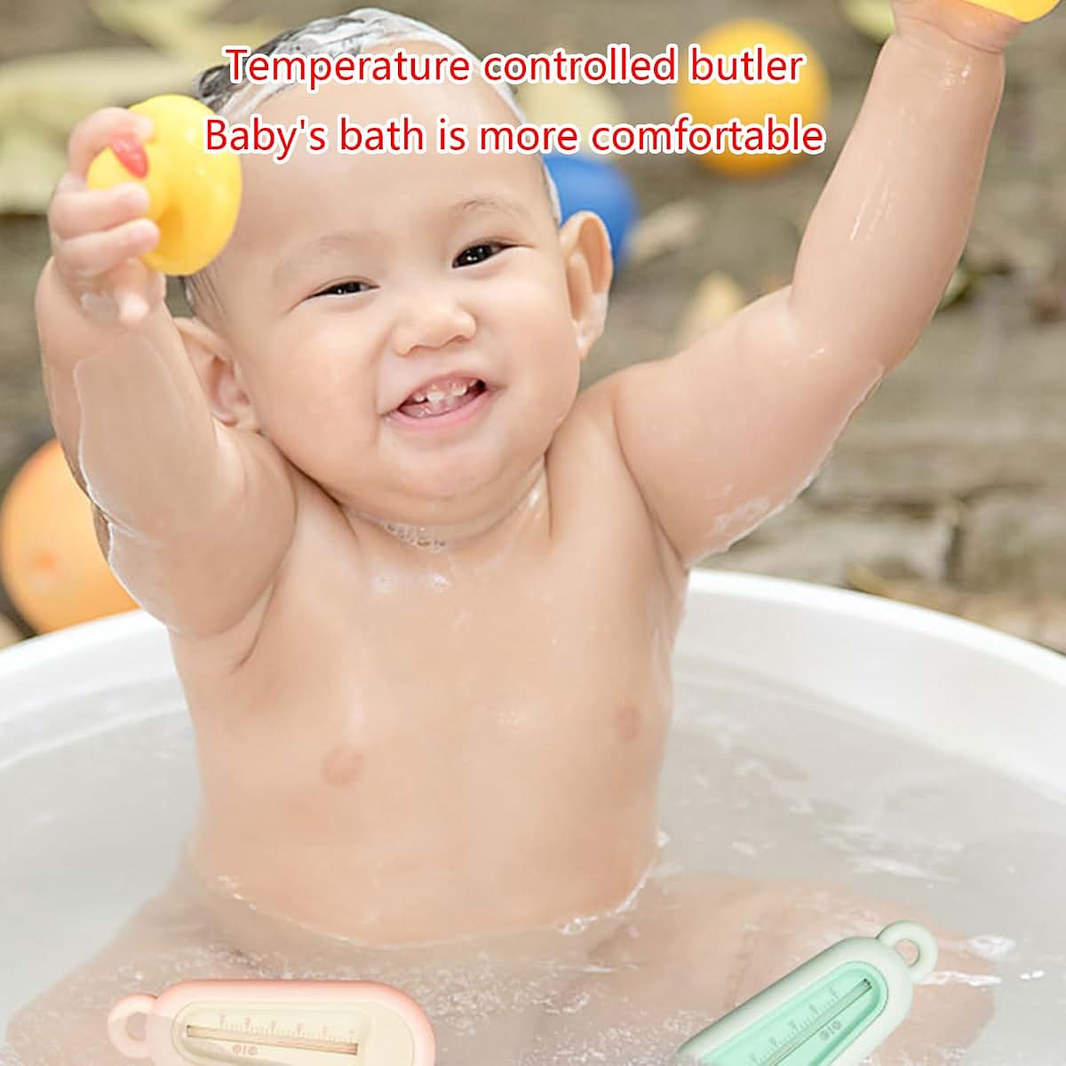 MHADBKH Baby Bath Bathtub Thermometer Grass Green Water Temperature Meter (photo 2)