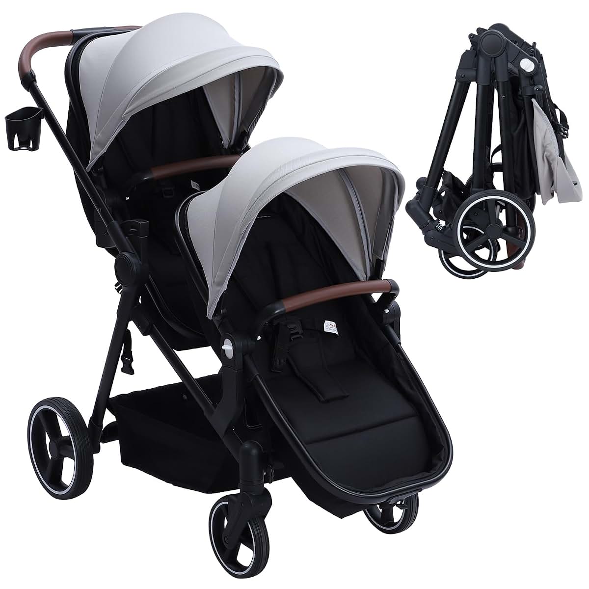 Jojoka Double Stroller for Twins and Toddlers with Reversible Seats