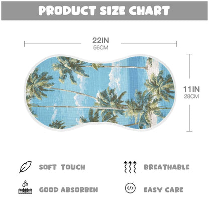 Mazeann Tropical Beach Burp Cloths | Absorbent Waterproof Cotton Rags for Baby