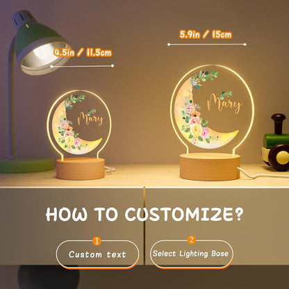witfox Personalized Night Light - Acrylic Night Light,Personalized Gifts for Kids,Customize Name,Adjustable (photo 2)
