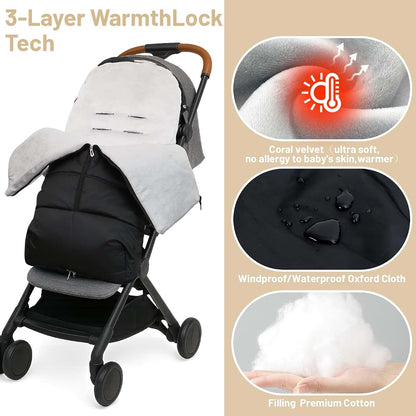 KAKIBLIN Stroller Footmuff, Waterproof Winter Bunting Bag
