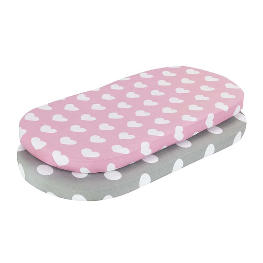 Everyday Kids 2-Pack Cotton Jersey Knit Bassinet Fitted Sheets
