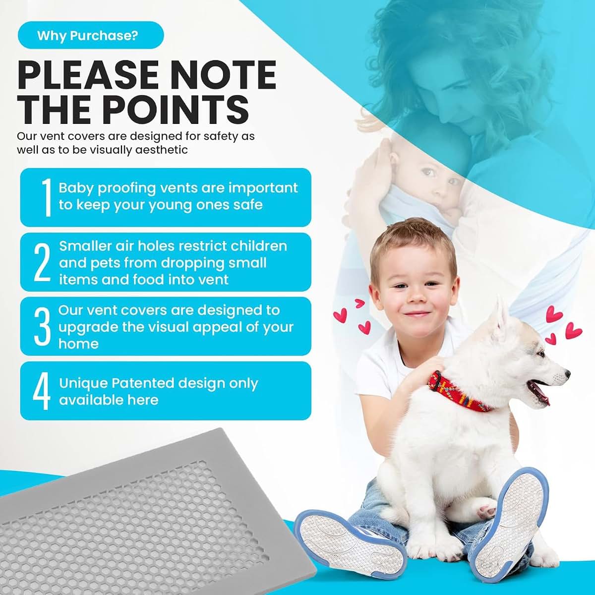 Ventilation Covers for Floors and Walls | Soft Silicone Baby Proofing