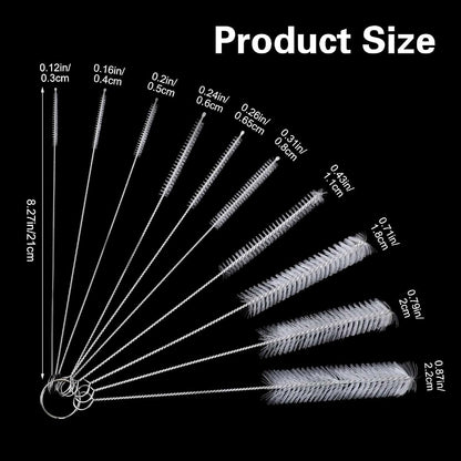 Gjinxi 10pcs Long Straw Brush Set, 8 Inch Bottle Cleaning Brushes (photo 2)