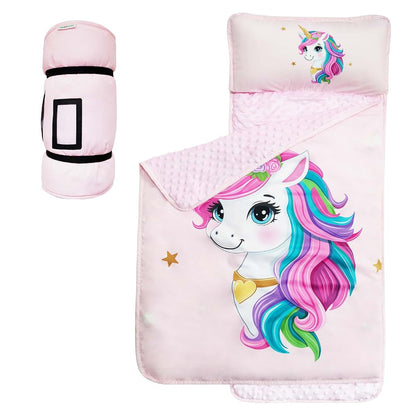 Dormlony Unicorn Toddler Nap Mat Set for Daycare and Travel