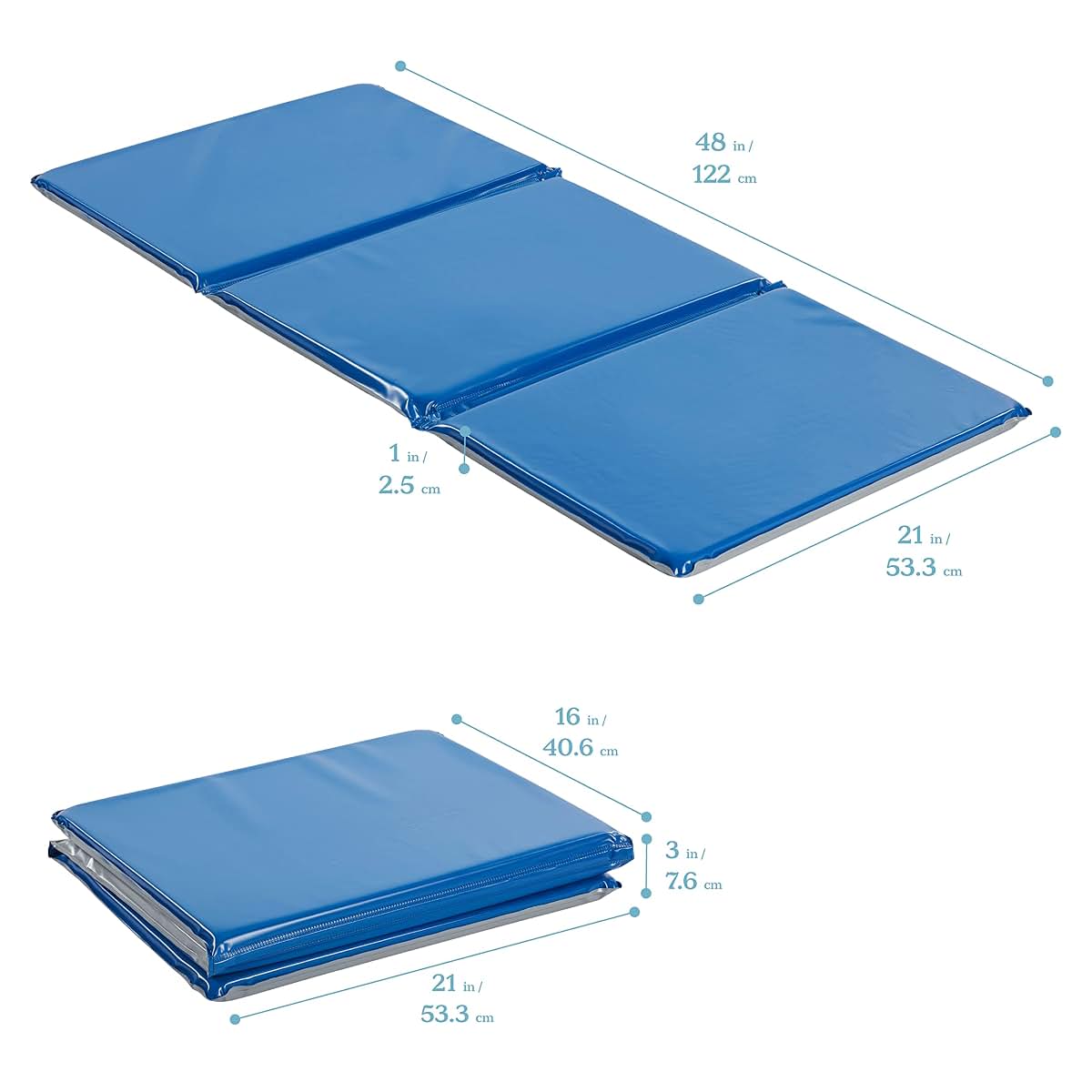 ECR4Kids Everyday Folding Rest Time Mat, 3-Section Sleeping Pad