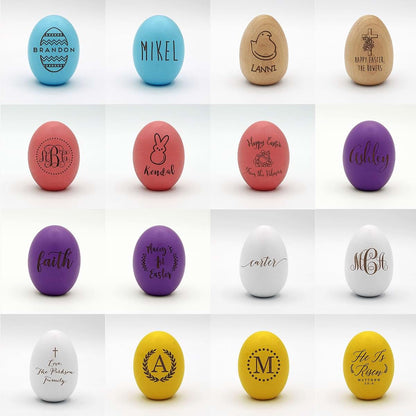 MYETCHEY Personalized Easter egg Easter basket stuffers for babies Baby Easter Easter gifts for toddlers Wood Easter (photo 2)