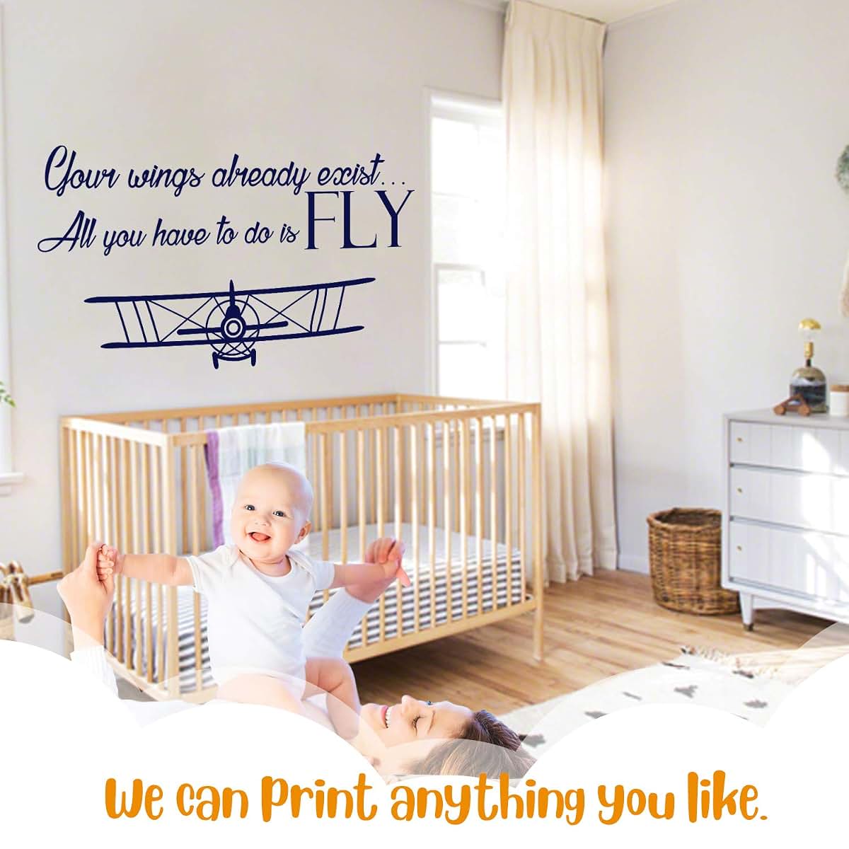 e-Graphic Design Inc Airplane Series Baby Boy Mural Wall Decal Sticker