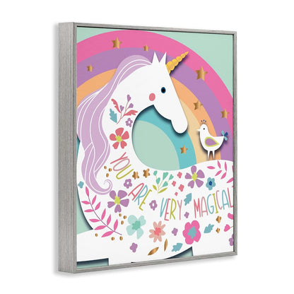 Stupell Industries Magical Unicorn Framed Giclée Print, 11x14 Inch