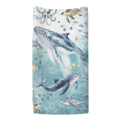 BabyOneStop Sea Animal Changing Pad Cover Fitted 32x16 Inch Polyester