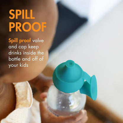 Boon Snug Sip Universal Silicone Bottle Toppers with Spill Proof Valves, 4-Pack
