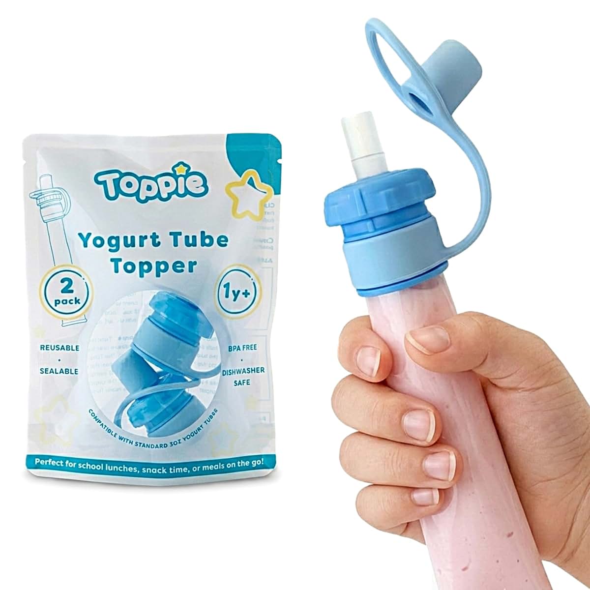 Toppie Yogurt Tube Topper 2-Pack Blue