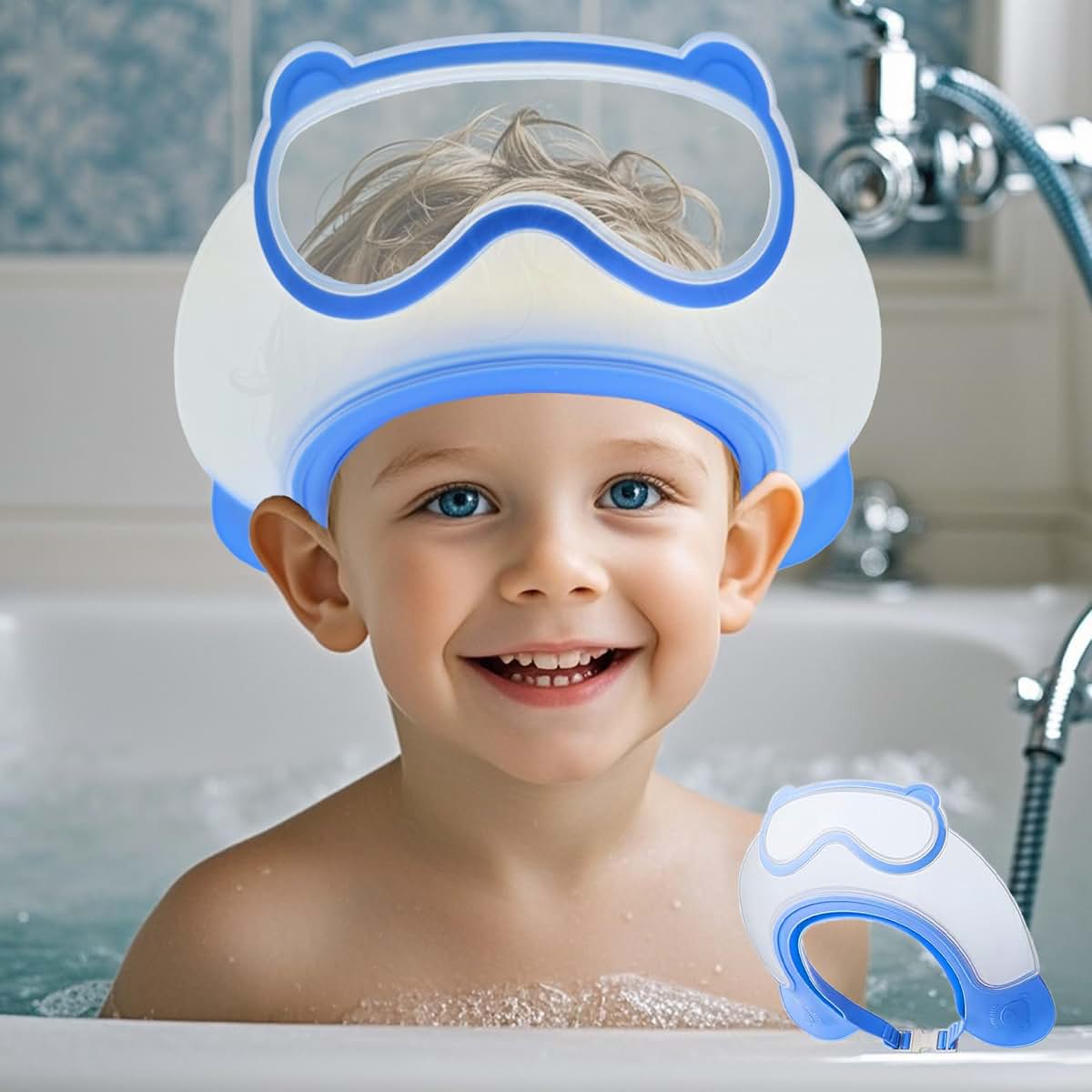 BabyOneStop Baby Shower Cap Shield Blue Diving Goggle