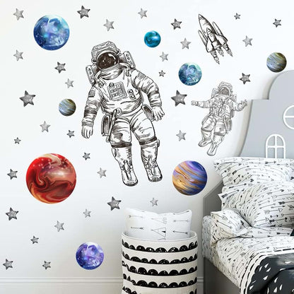 Astronaut Wall Decals: Removable Vinyl Space Art for Kids' Rooms