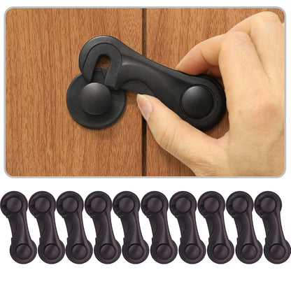 KongNai Childproof Cabinet Locks 10 Pack With Adhesive (Black)