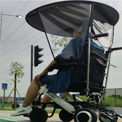 QiuShuiDr Wheelchair Umbrella Adjustable Folding Canopy For Most Wheelchairs
