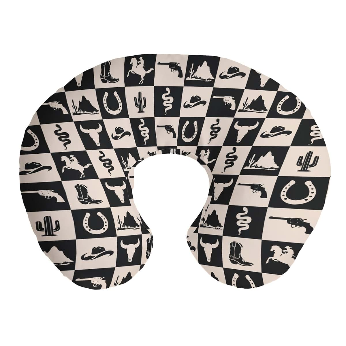 Cstdyfrv Western Checkered Nursing Pillow Cover, Cowboy Design