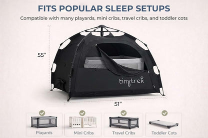 Tiny Trek Pack and Play Blackout Cover and Travel Crib Tent