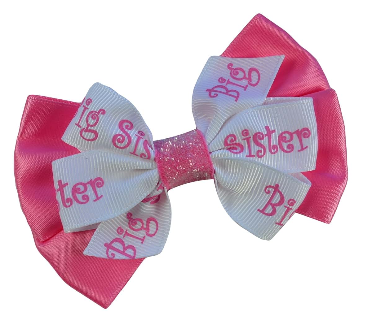 Funny Girl Designs Big Sister Little Sister Matching Sparkle Headband and Satin Hair Bow Gift Set Nylon (photo 2)