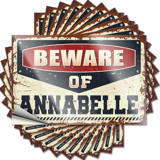 Plows Beware Of Annabelle Funny Car Sticker 10 Pcs