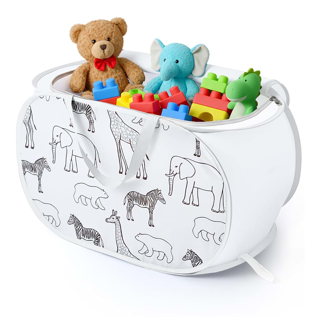Seefoo Collapsible Toy Box With Zipper Lid