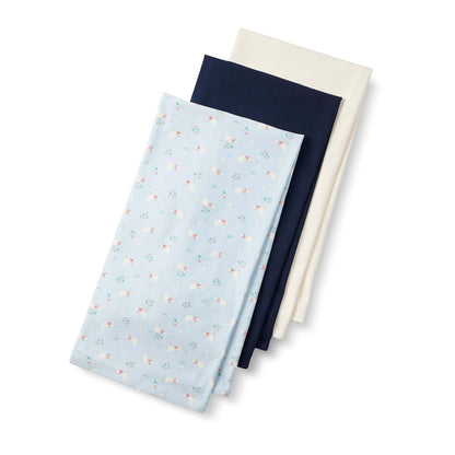 Amazon Essentials X Sofia Grainge Unisex Babies' Swaddle Blanket, Ivory/Navy/Geese, One Size
