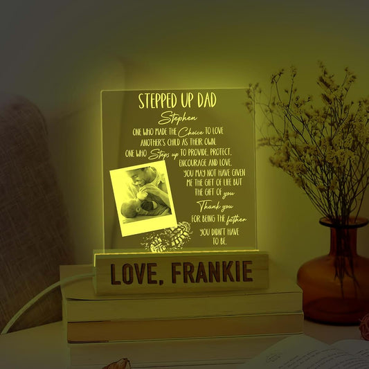 Beethis Personalized Stepped Up Dad Definition Led Night Light With Custom Photo