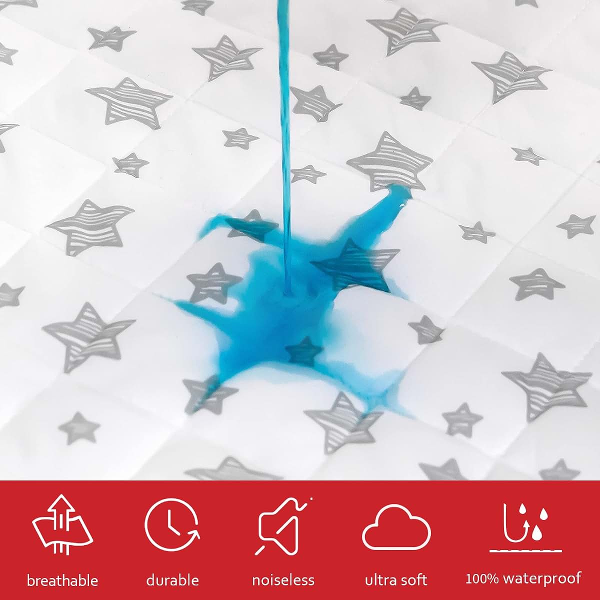 Crib Mattress Protector Waterproof Quilted Pad Cover for Toddlers 52" x 28"
