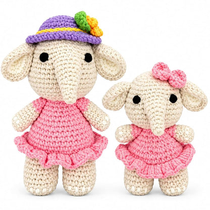 ZenDecor Big Sister Gifts from New Baby, Crochet Elephant Plush with Greeting Card