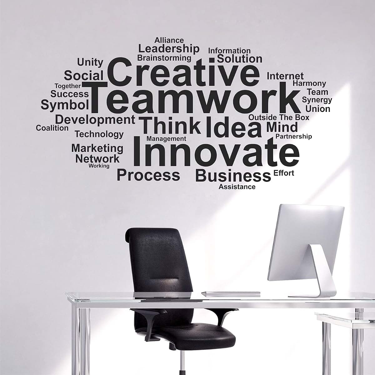 StickMe Team Work Typography Self-Adhesive Wall Sticker