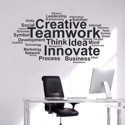 StickMe Team Work Typography Self-Adhesive Wall Sticker