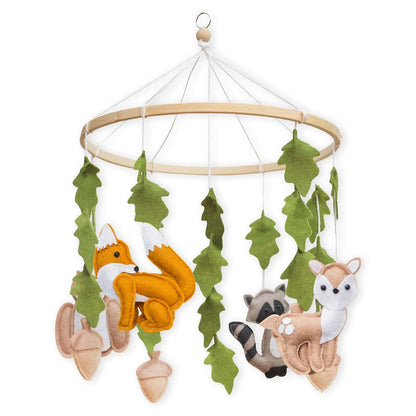 First Landings Woodland Baby Mobile for Crib with Forest Animals