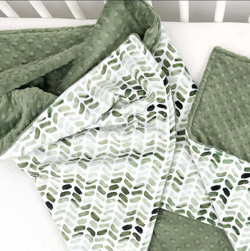BUTTZO Baby Double Layer Soft Plush Minky Blanket With Dotted Backing for Boys Girls - Toddler Newborn Shower Gifts (photo 3)