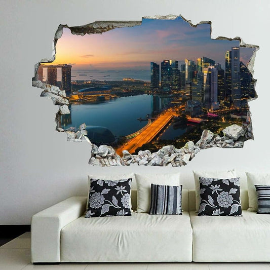Higoss 3D Broken Wall Landscape Decal