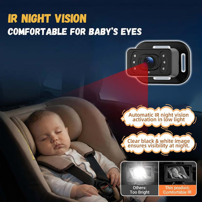 Baby Car Camera HD Monitor 4.3" with Night Vision View Angle