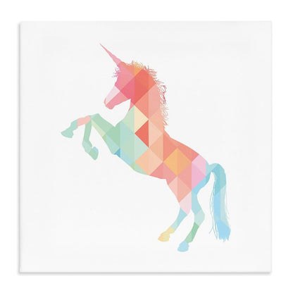 Stupell Home Décor Rainbow Unicorn Stretched Canvas Wall Art, 17 x 17 Inches