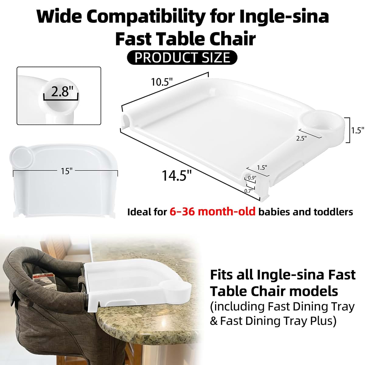 LuQiBabe Portable Baby Dining Tray for Ingle-sina Fast Table Chair (photo 2)