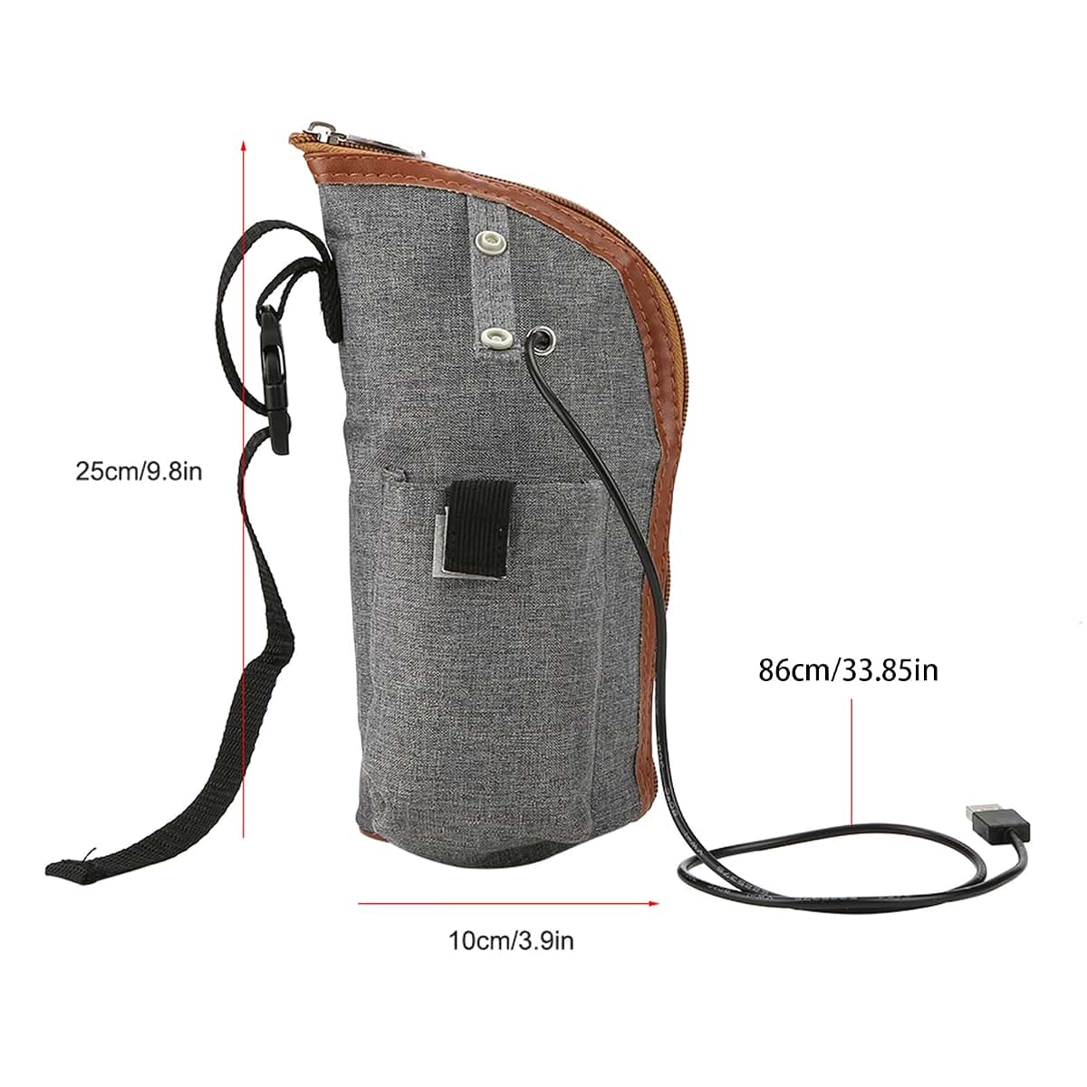 Milltrip USB Bottle Heated Cover - Portable Milk Warmer Bag with Heating (37-42°C), Fits Most Baby Bottles - Fast & (photo 2)