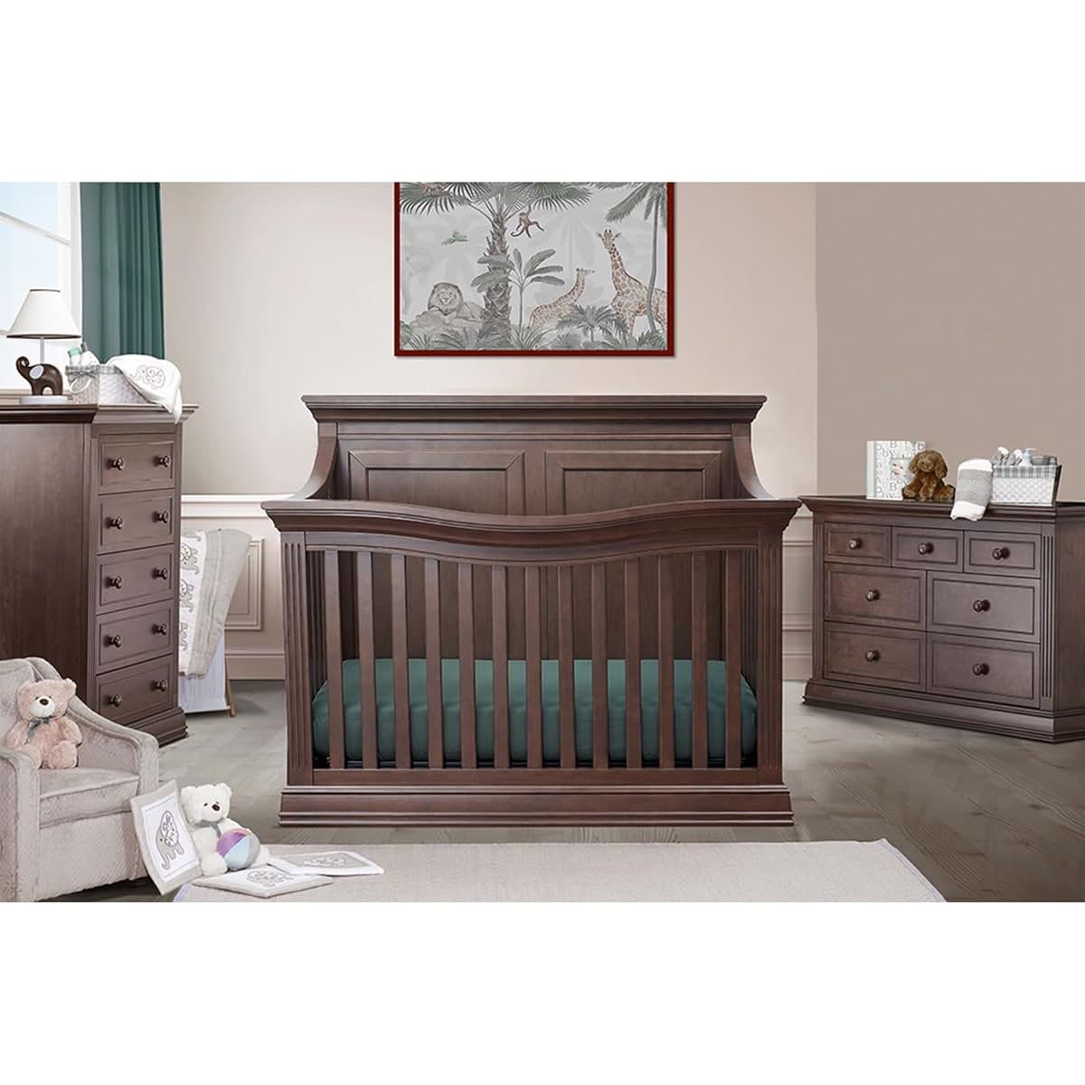 Sorelle Providence 4-in-1 Convertible Crib In Chocolate (photo 2)