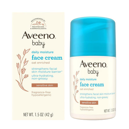 Aveeno Baby Daily Moisture Face Cream, Oat Enriched, 1.5 oz Pump Bottle